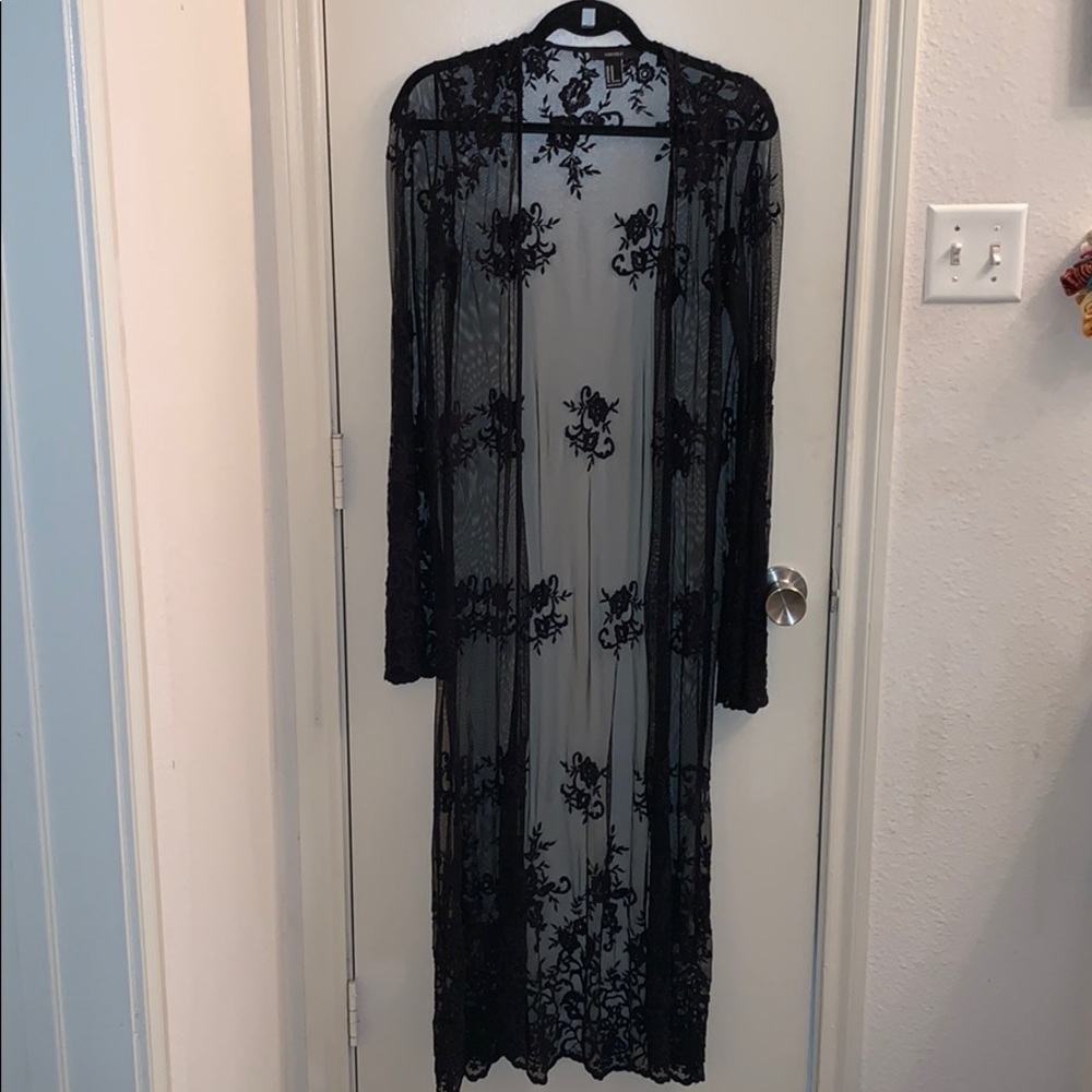 Forever 21 Black Lace Kimono